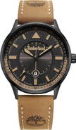 Timberland Classic Leather Strap Watch, 44mm