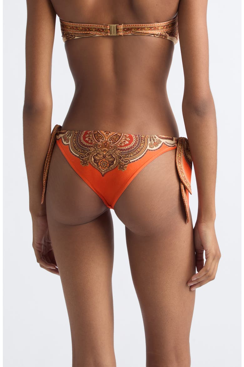 Mahon Scarf Tie Bikini Bottoms, Alternate, color, TANGERINE PAISLEY