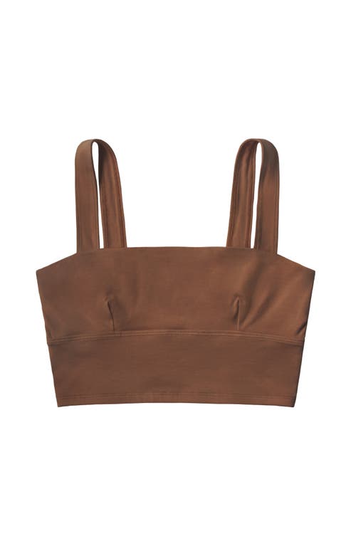 Proclaim Square Neck Ultra Soft Longline Bralette In Deep Nude