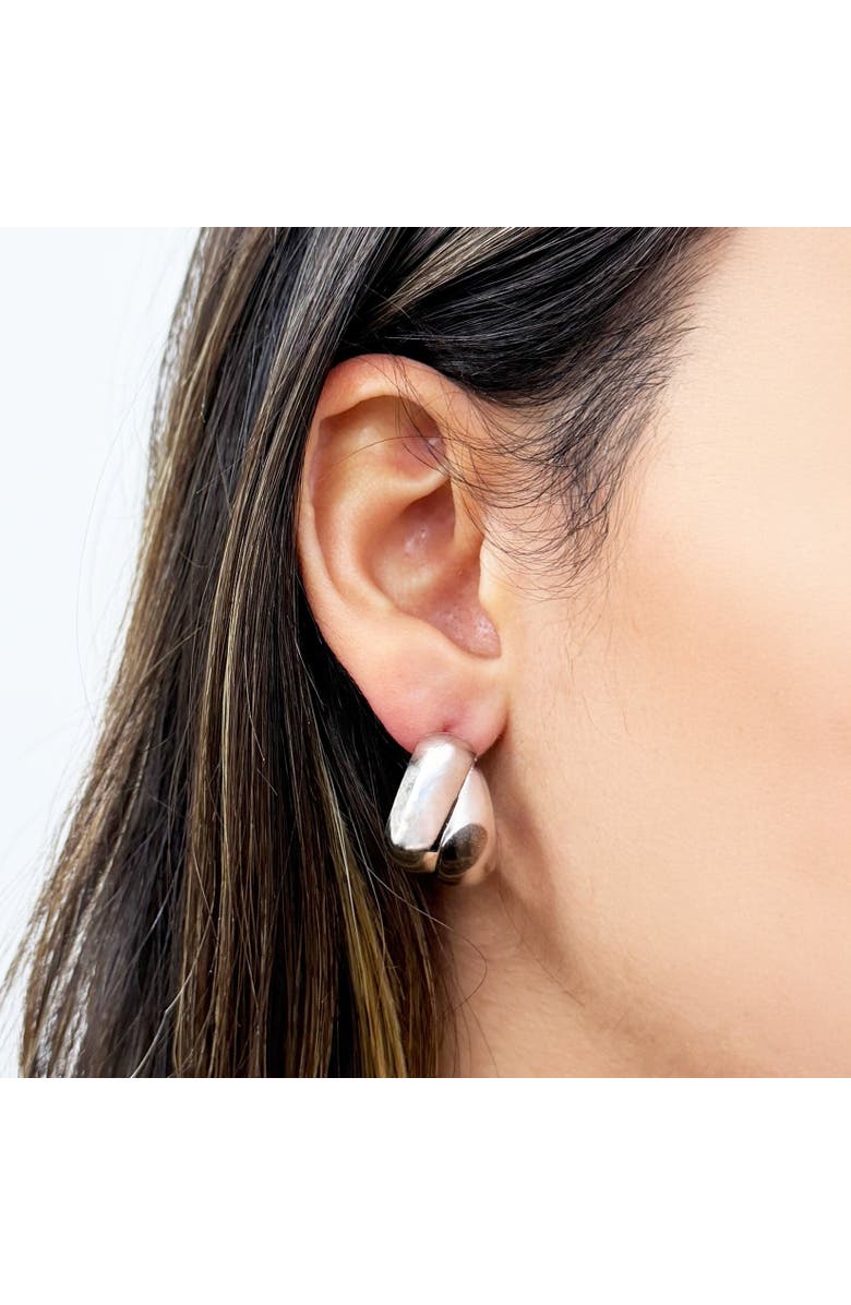 The Lovery Fine Jewelry Crossover C-Hoop Earring, Alternate, color, Sterling Silver