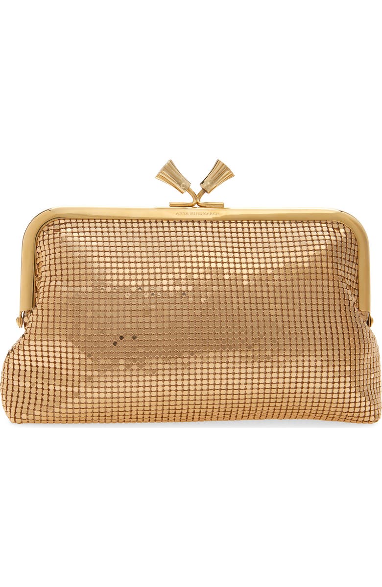 Anya Hindmarch Maud Metallic Mesh Clutch, Main, color, Gold
