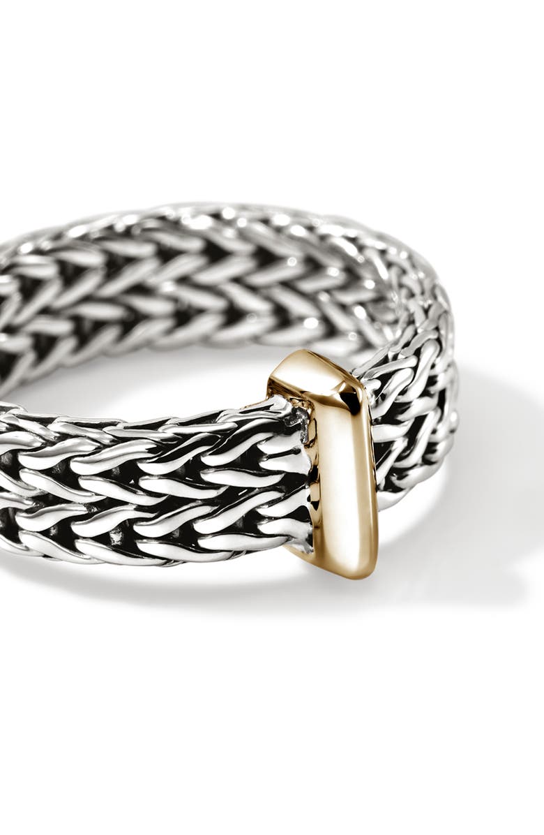 John Hardy Carved Chain Ring, Sterling Silver, Gold, Alternate, color, Silver