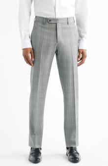 Zanella Parker Flat Front Plaid Wool Dress Pants