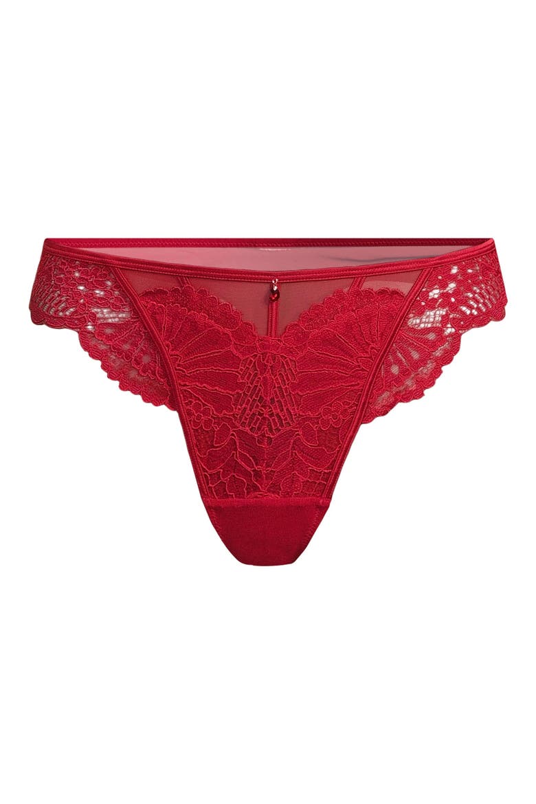 Whitney Scalloped Lace Thong, Alternate, color, CHILI PEPPER