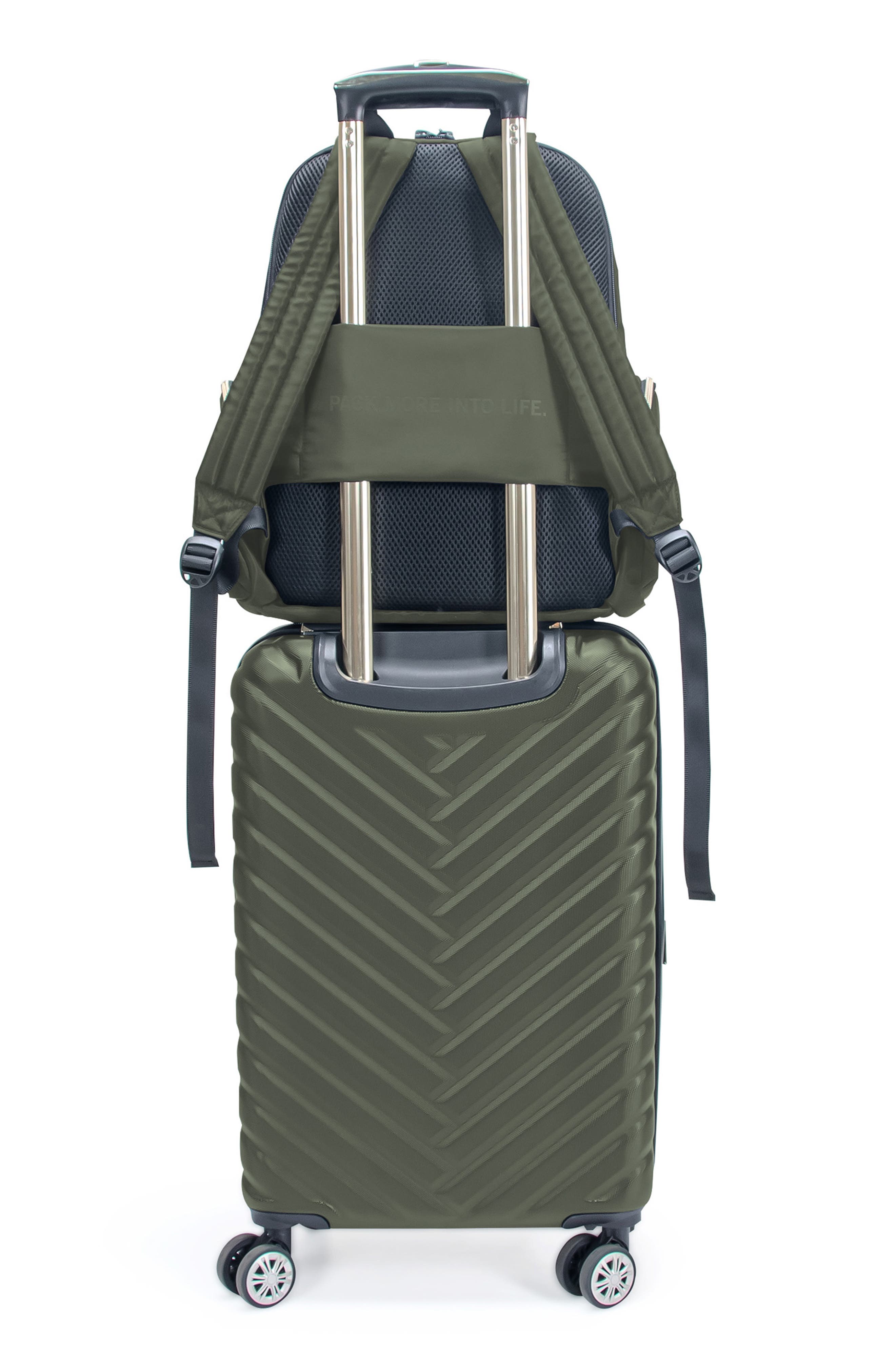 Kenneth Cole Madison Square 2-Piece Hardside Carry-On Luggage & Backpack Set, Alternate, color, Olive