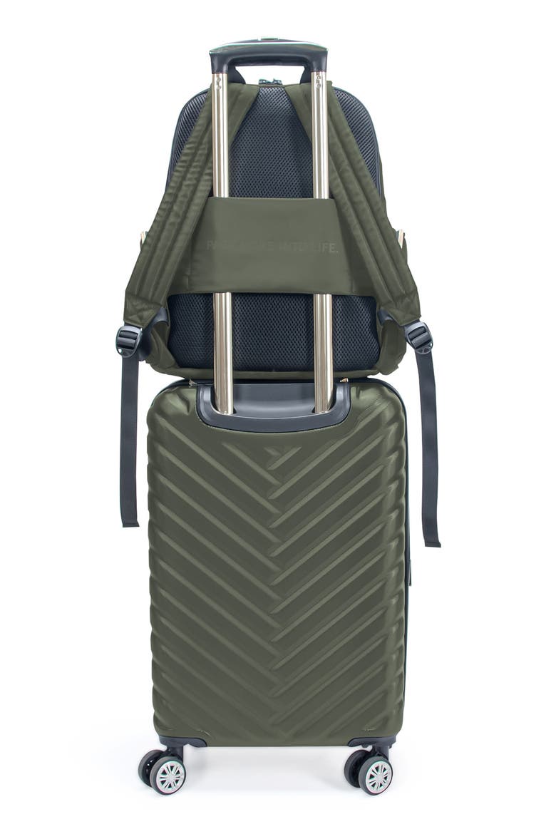 Madison Square 2-Piece Hardside Carry-On Luggage & Backpack Set, Alternate, color, OLIVE