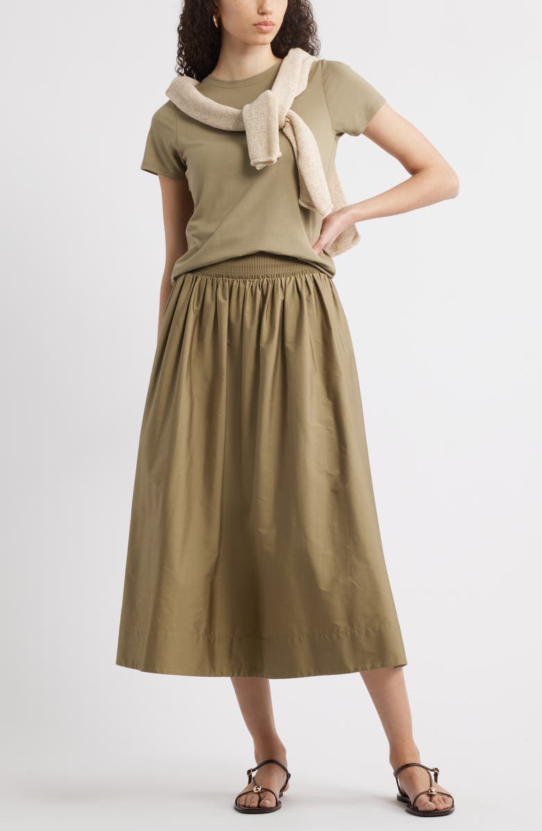 Nordstrom Pima Cotton Blend Crewneck T-Shirt, Alternate, color, Olive Covert