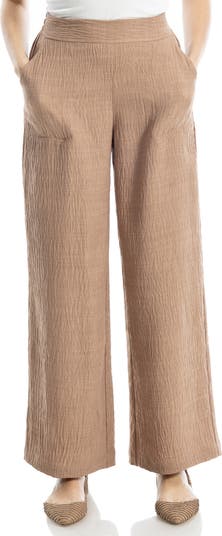 Textured Woven Wide Leg Pants