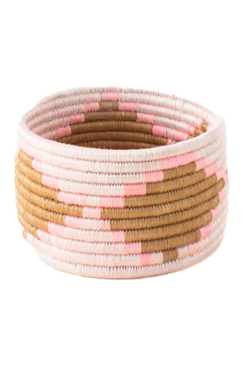 Woven Trinket Basket, Main, color, Pink