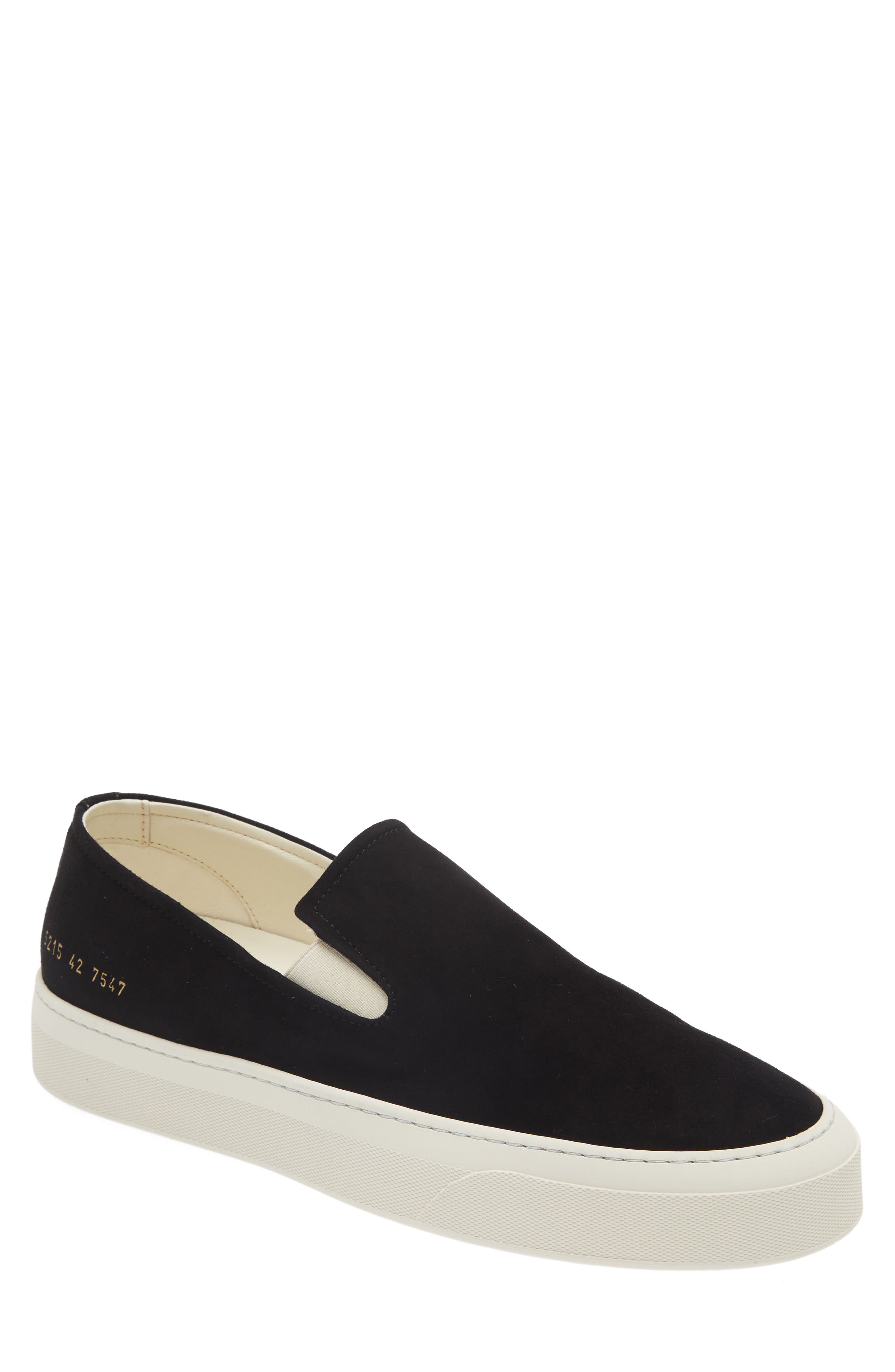 Common Projects Suede Slip-On Sneaker, Main, color, Black
