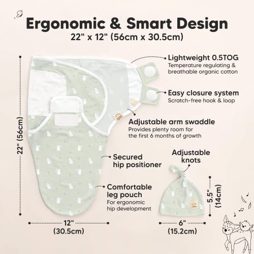 KEABABIES KEABABIES 3-PACK SOOTHE SWADDLE WRAPS WITH KNOT HATS