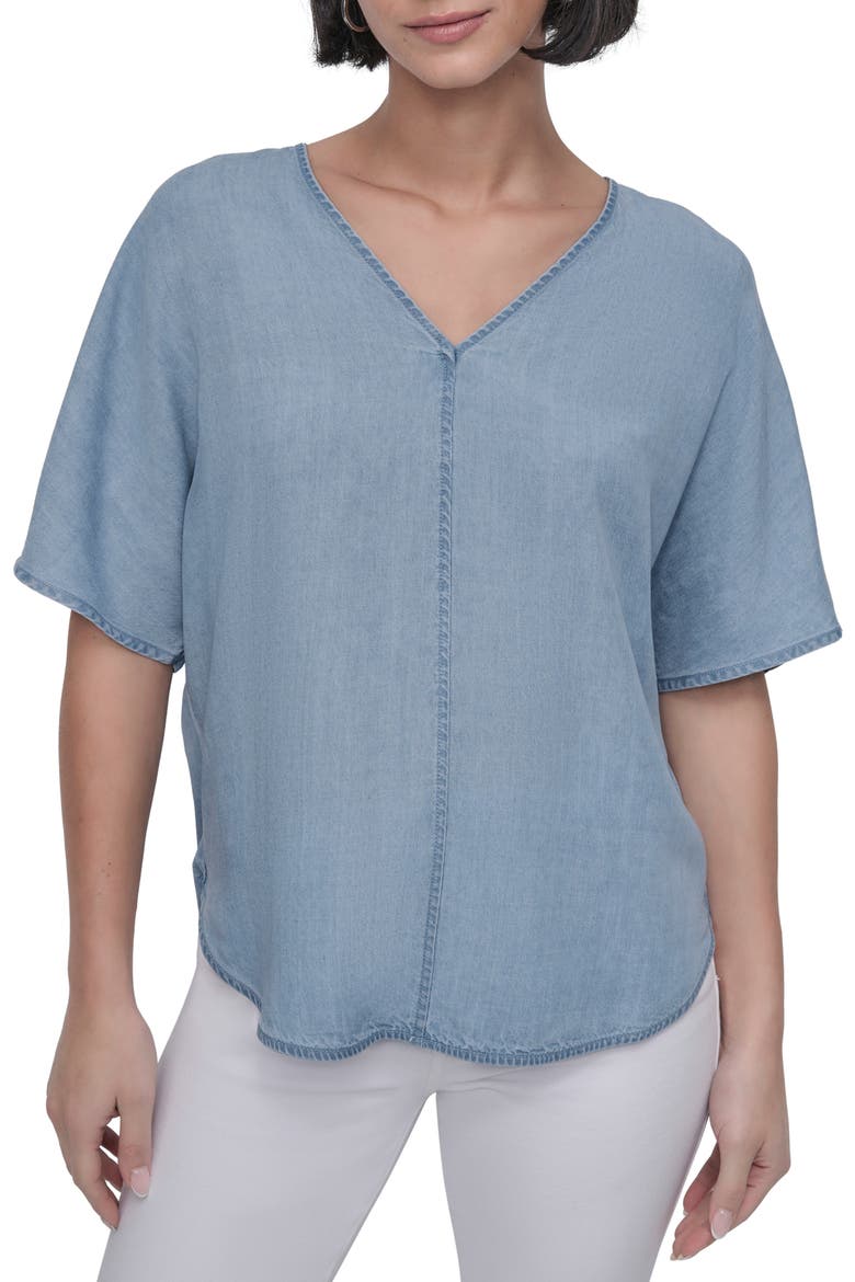 V-Neck Top, Main, color, STREAM WASH