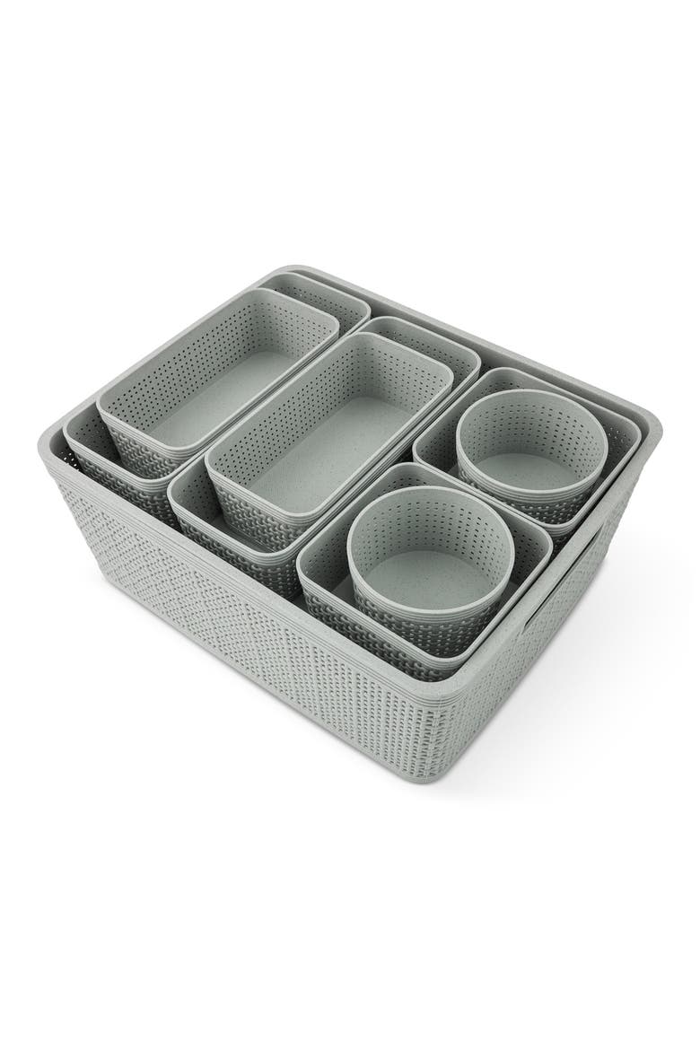 10-Piece Assorted Storage Basket Set, Main, color, CLOUD