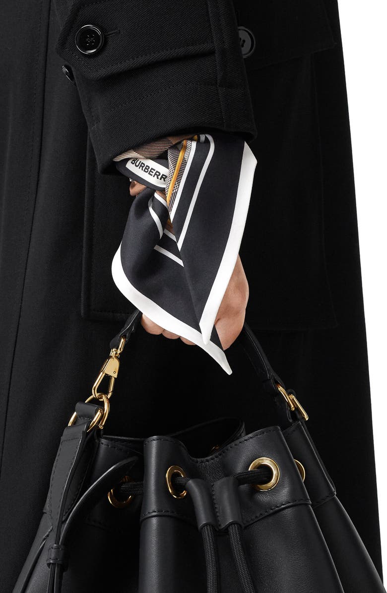 Burberry Archive Check Skinny Silk Scarf, Alternate, color,