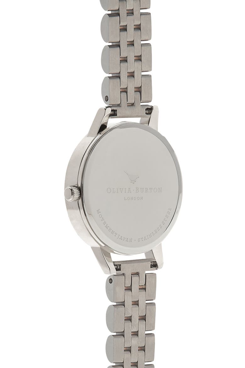 Midi Round Bracelet Watch, 30mm, Alternate, color, SILVER/ WHITE/ ROSE GOLD