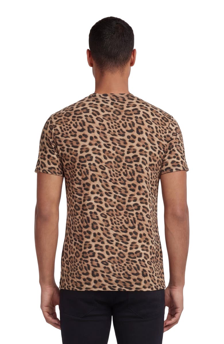 Lords of Harlech Leopard Mens Wool Vneck Tee, Alternate, color, Leopard Brown