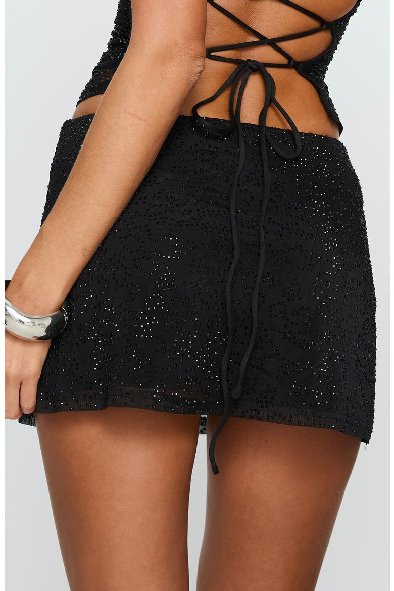Janesa Beaded Miniskort, Alternate, color, BLACK