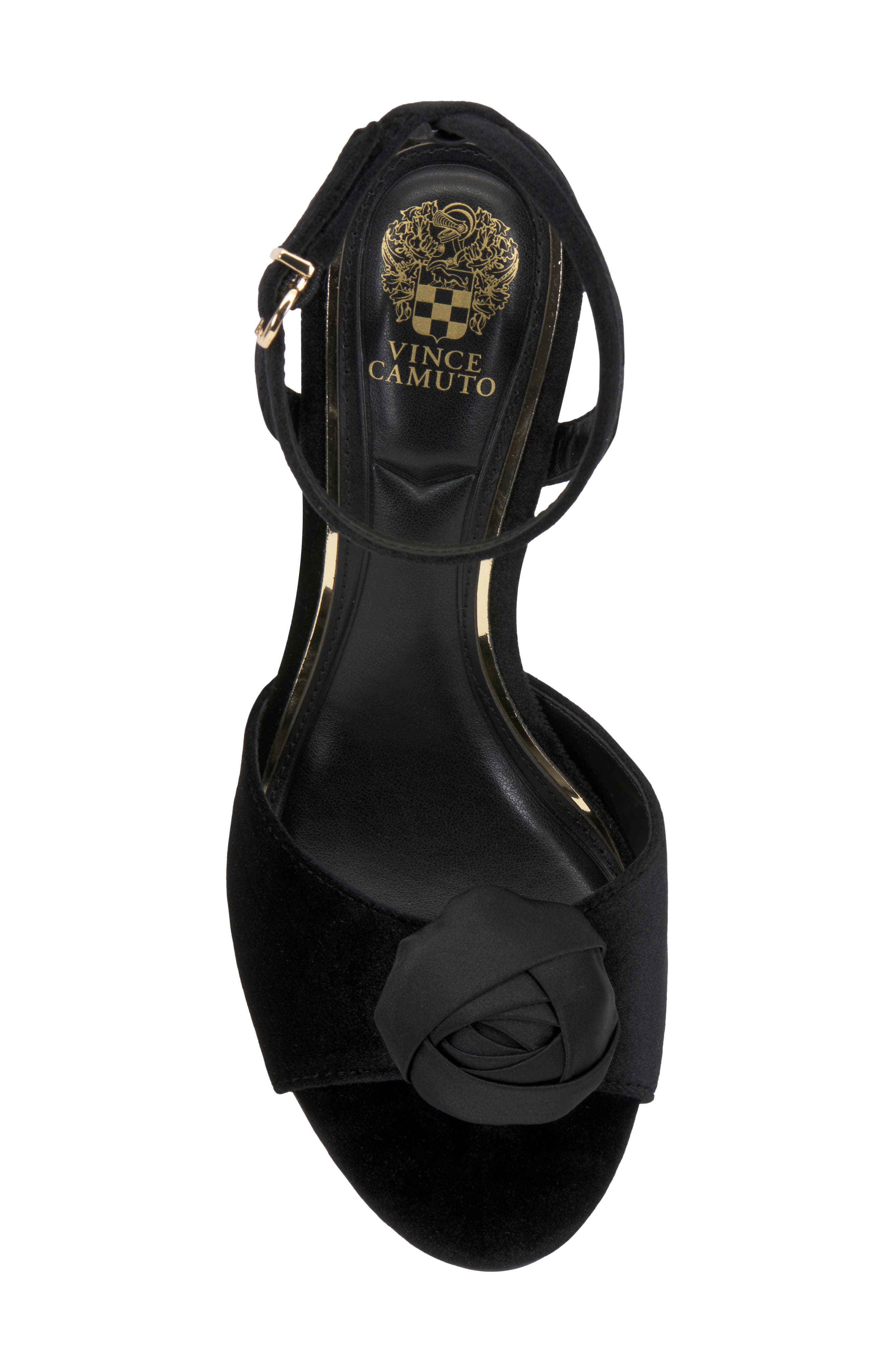 Aisven Rosette Ankle Strap Sandal, Alternate, color, BLACK