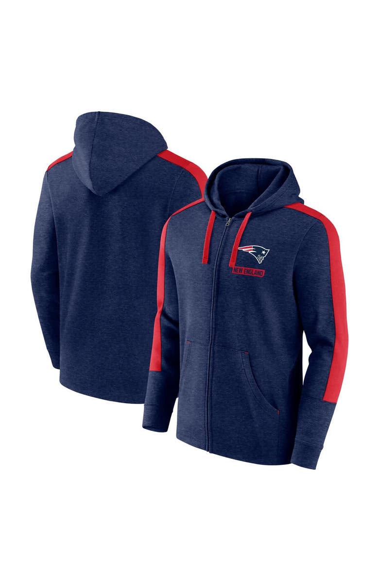 FANATICS Men's Fanatics  Heather Navy New England Patriots Gains Full-Zip Hoodie, Main, color, Heather Navy