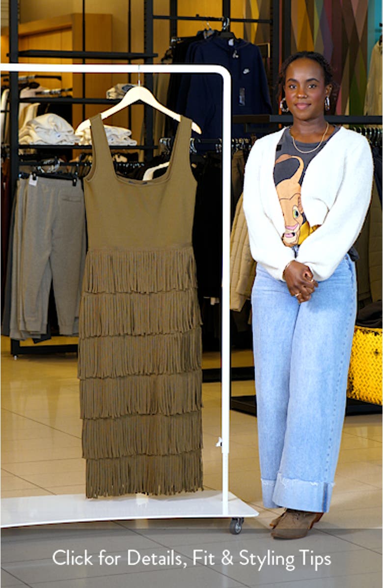 Fringe Midi Sweater Dress, sales video thumbnail