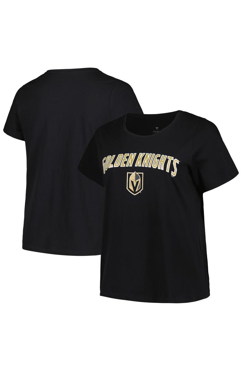 PROFILE Women's Profile Black Vegas Golden Knights Plus Size Arch Over Logo T-Shirt, Main, color, Black