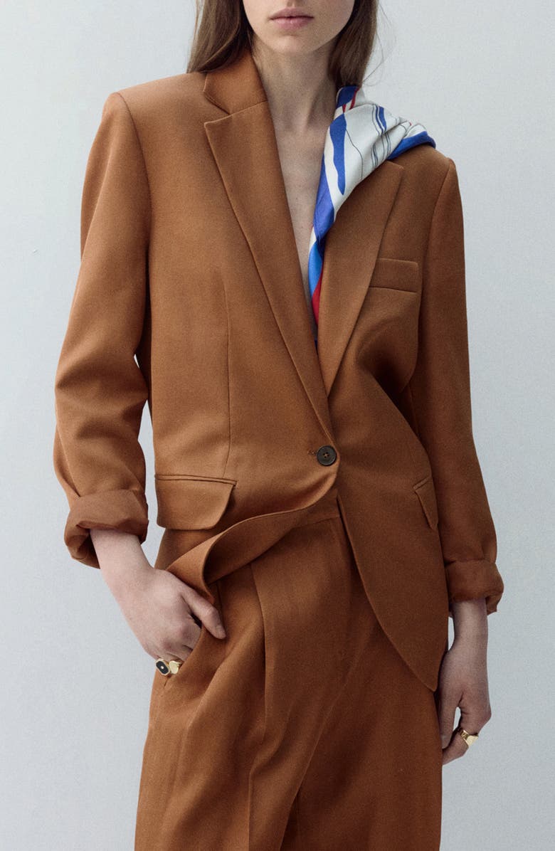 MANGO Americana Jacket, Main, color, Russet