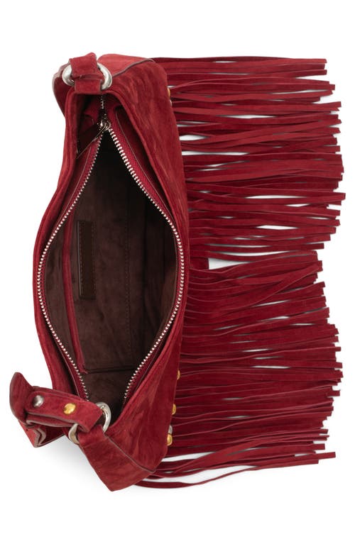 Jeffrey Campbell Lyrical Suede Crossbody Bag In Wine Suede