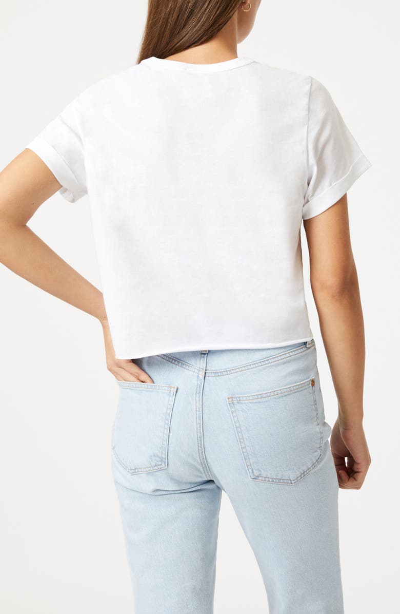 Mavi Jeans Raw Hem Crop T-Shirt, Alternate, color, White