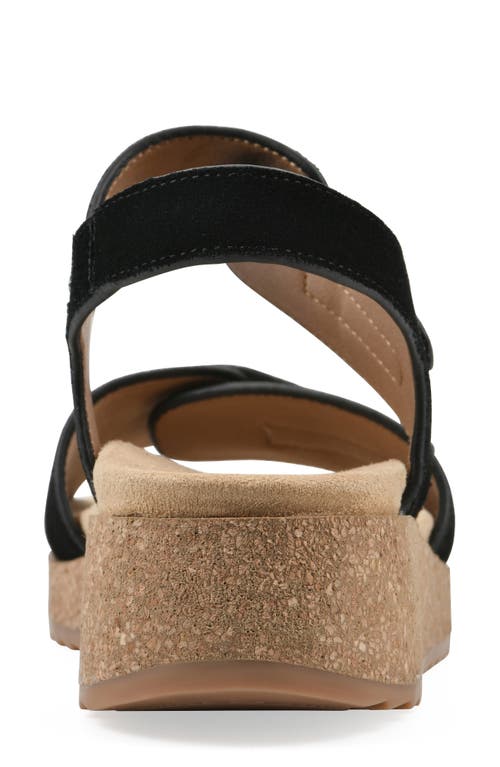 Cliffs By White Mountain Gelato Wedge Sandal In Black Suede