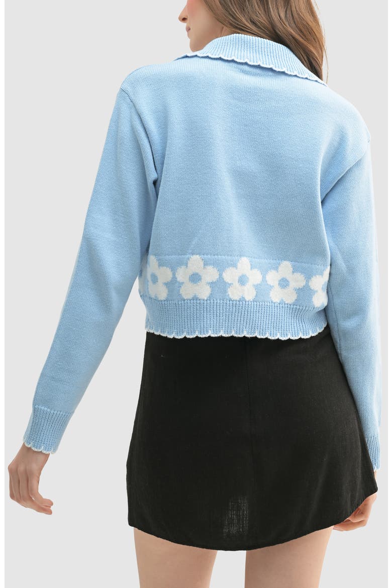 Floral Cardigan, Alternate, color, BLUE WHITE