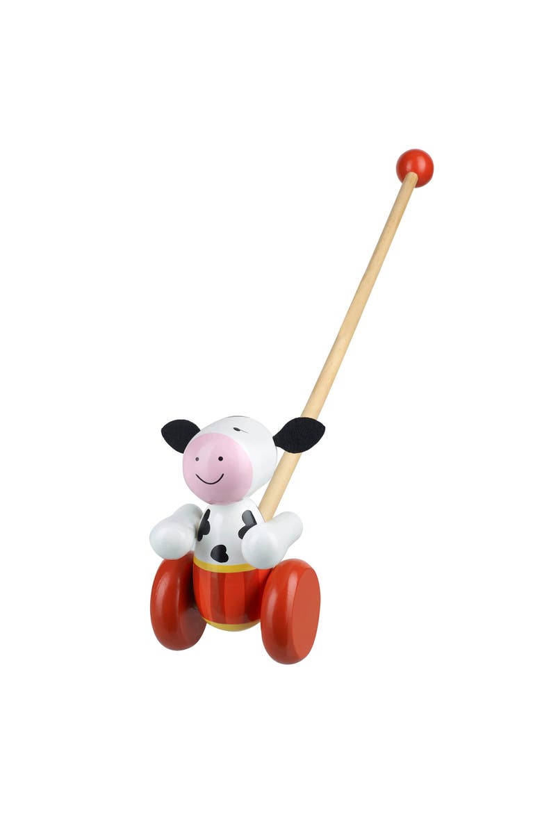 Push Along Cow Wooden Toy, 2 Pieces, Ages 1+, Main, color, Multicolored