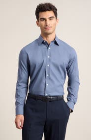 Nordstrom Trim Fit Solid Premium Performance Dress Shirt