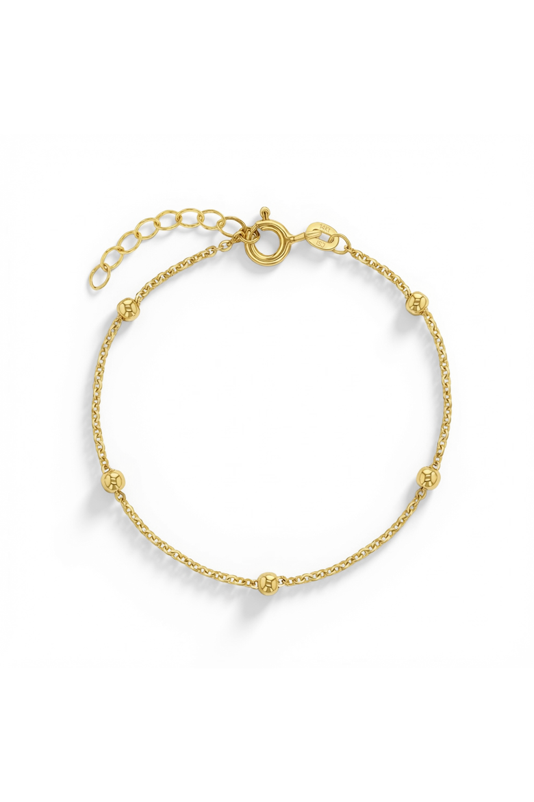 14k Tiny Polished Satellite Bracelet, Main, color, Gold
