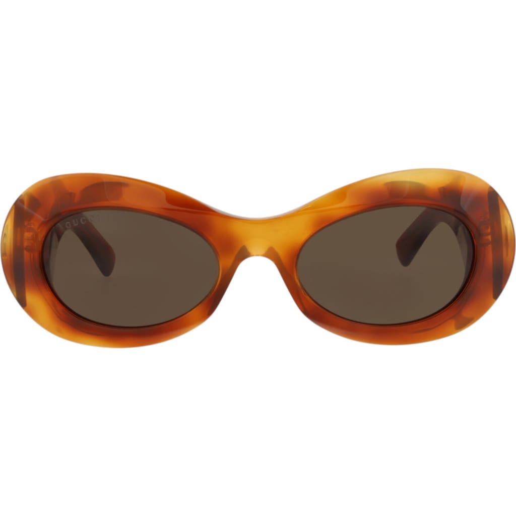 Gucci 51mm Oval Sunglasses In Brown