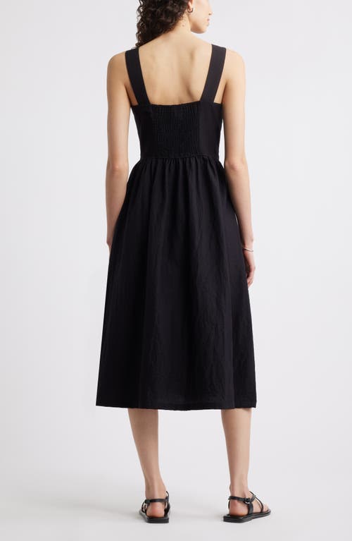 Caslon ® Woven Midi Sundress In Black