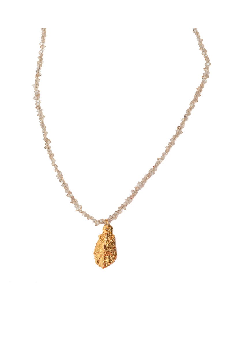 Petit Diamant Herkimer and Limpet Necklace, Main, color, 18K Gold Vermeil