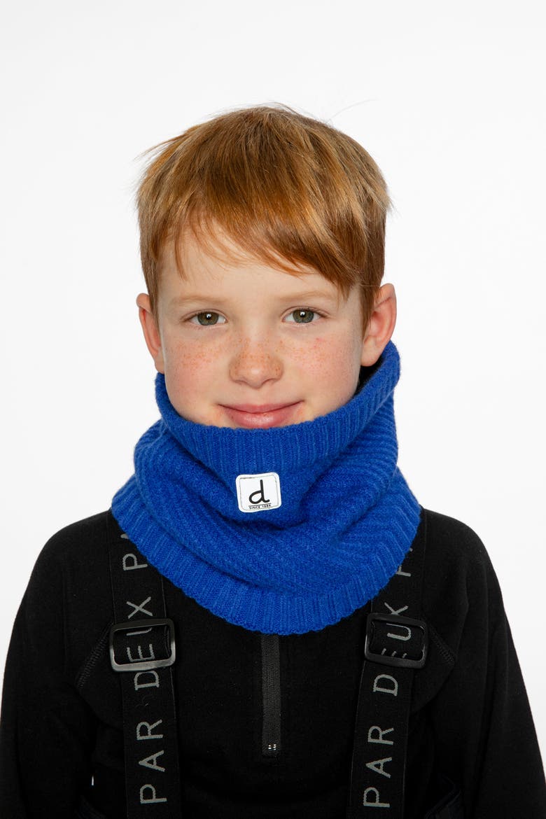 Boy Winter Knit Fleece Lined Stretch Neckwarmer, Alternate, color, Royal Blue