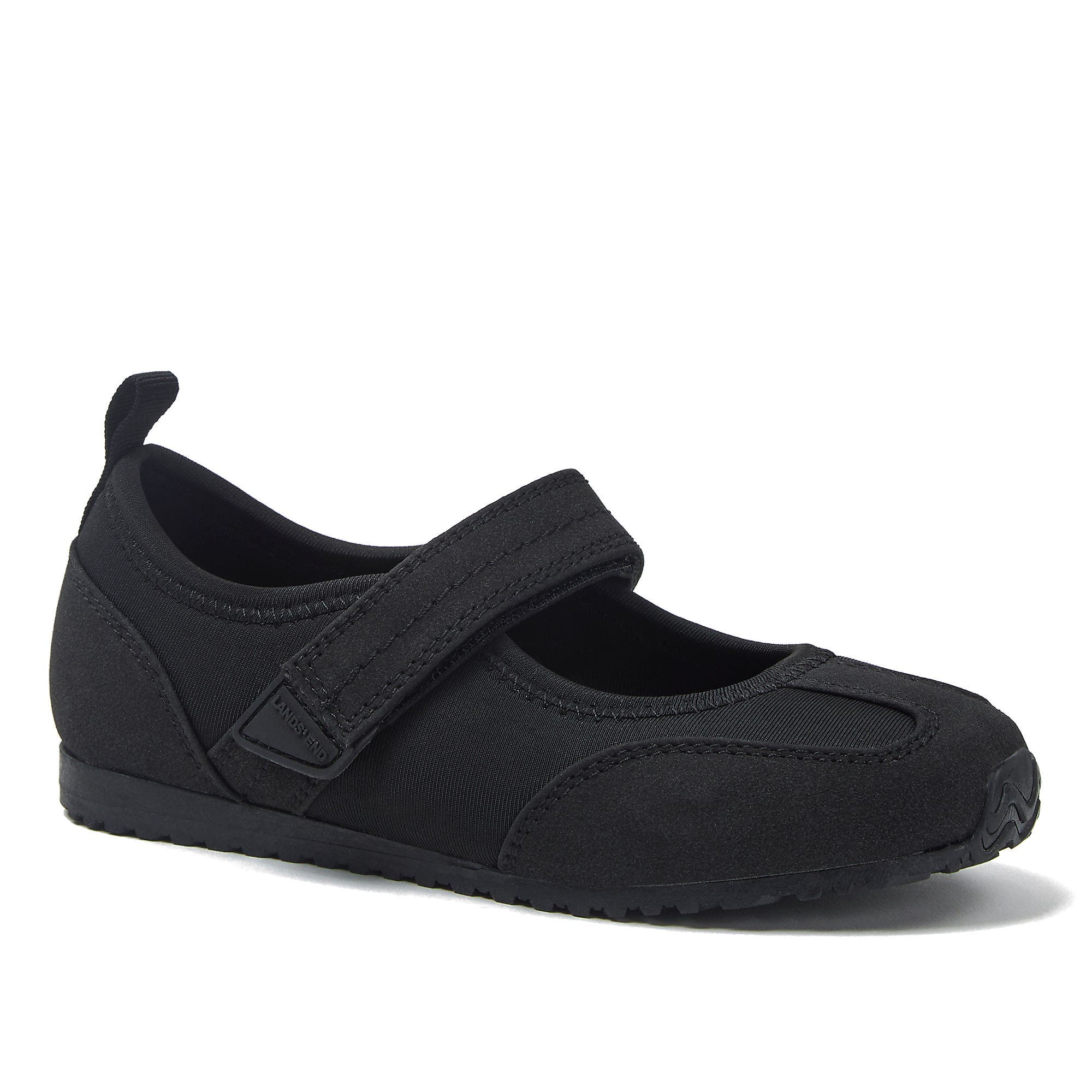 Lands' End Girls Mary Jane Easy On Sneakers, Main, color, Black