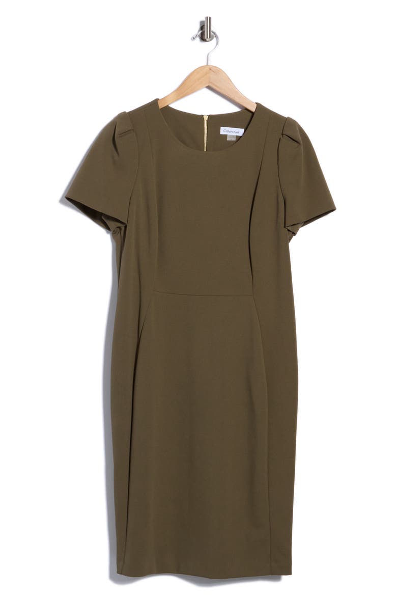 Scuba Sheath Dress, Main, color, CAPER