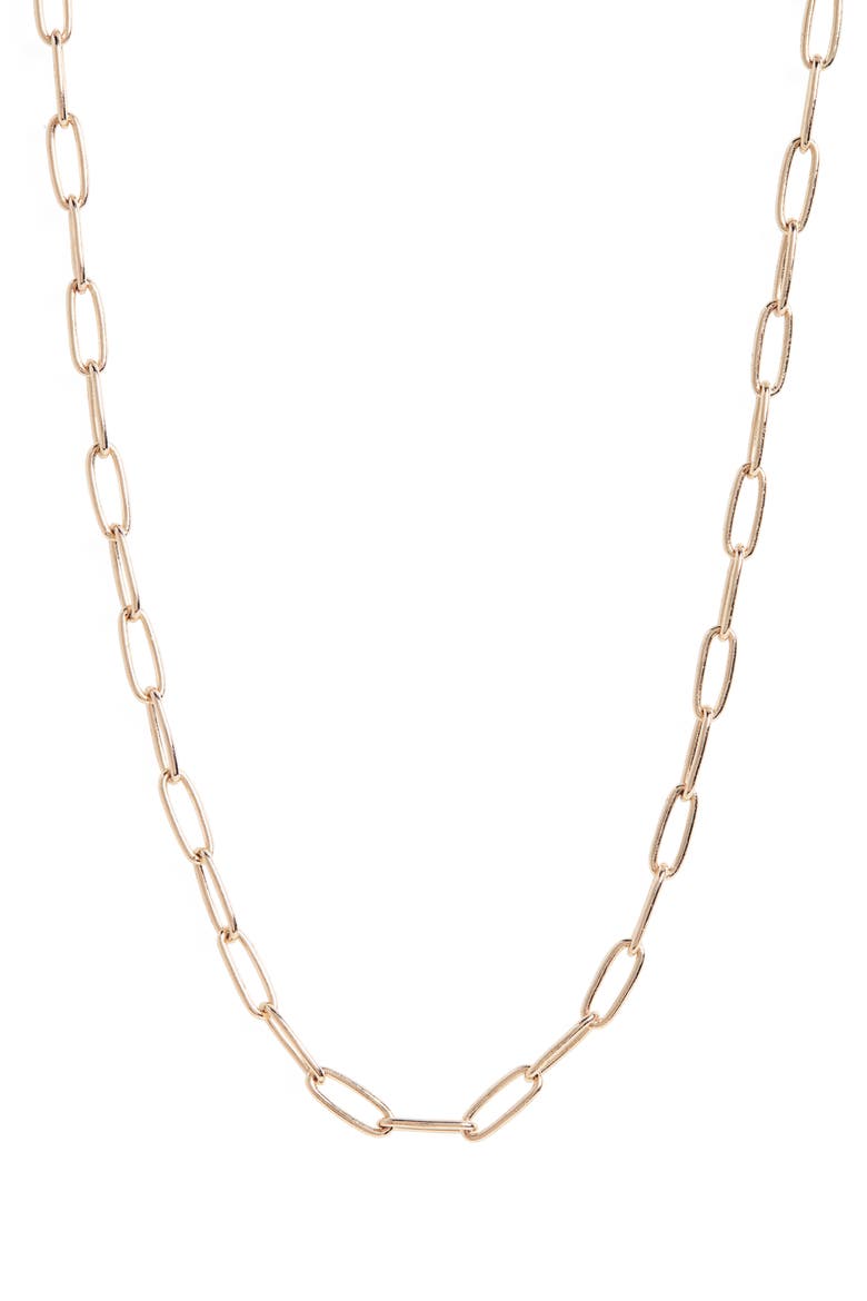 Paperclip Chain Necklace, Main, color, GOLD