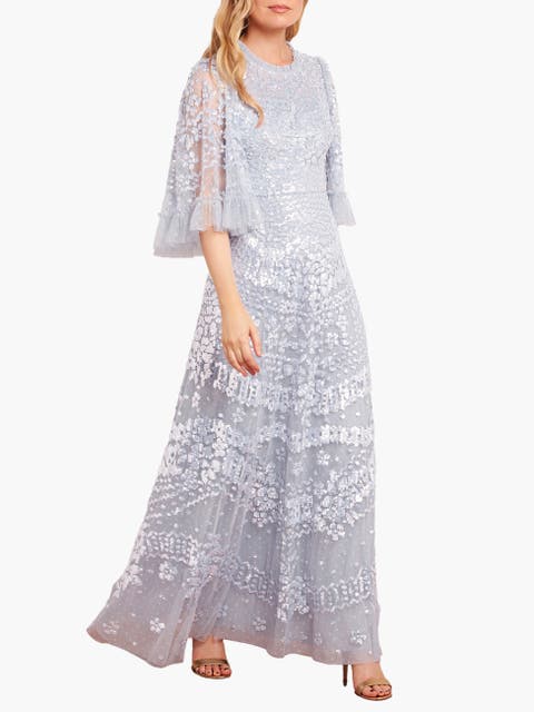 Anais Sequin 3/4 Sleeve Maxi Gown