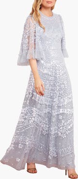 Needle & Thread Anais Sequin 3/4 Sleeve Maxi Gown