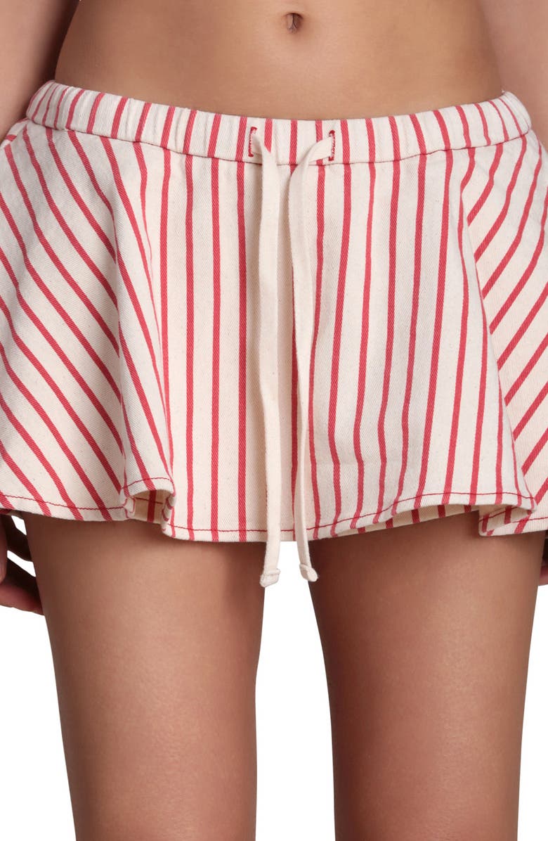 Avec Les Filles Tie Waist Miniskort, Alternate, color, Cream- Red Stripe