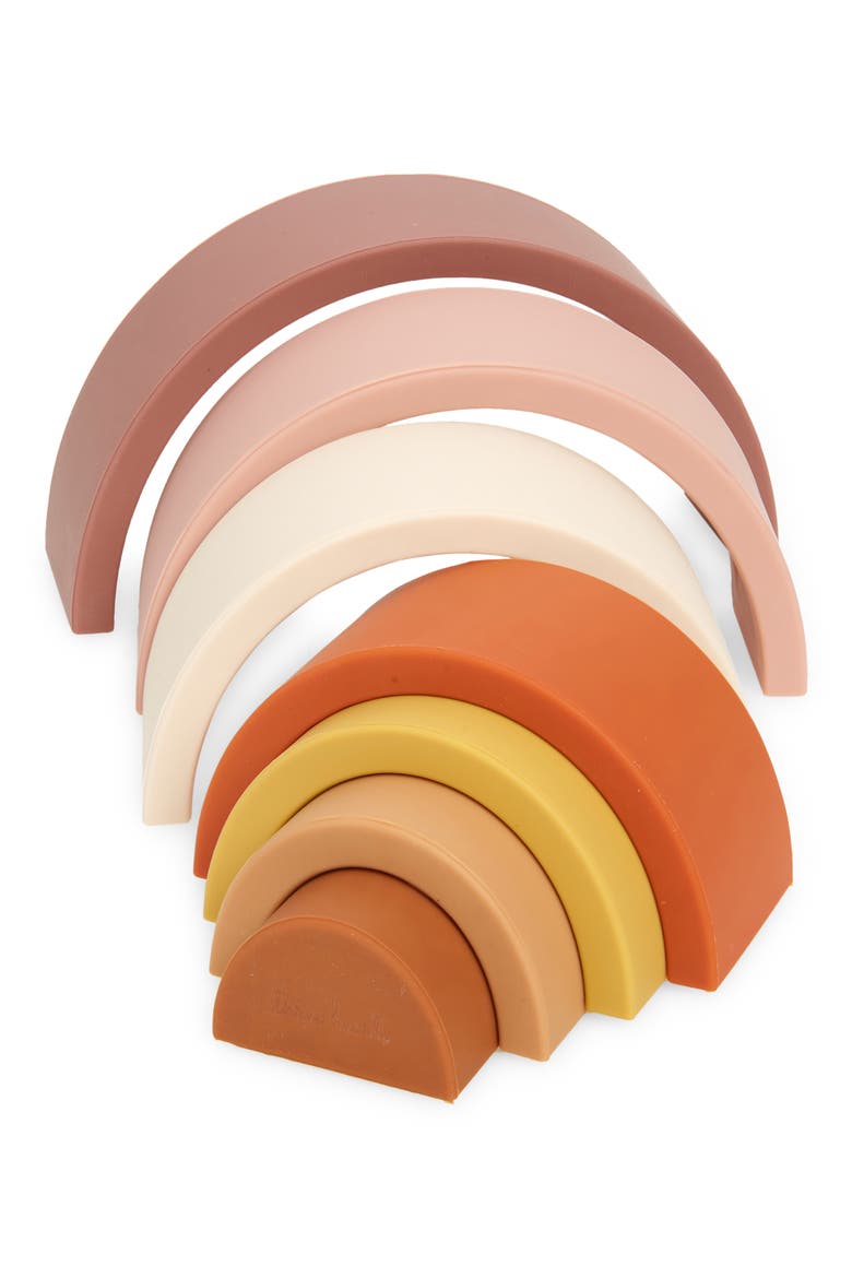 Rainbow Silicone Stacker Toy, Alternate, color, MUTED