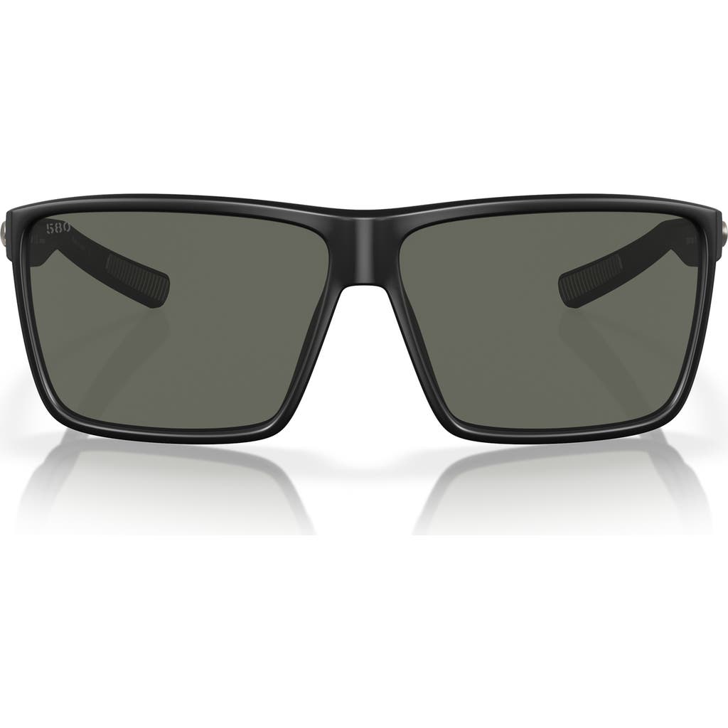 Costa Del Mar 63mm Polarized Oversize Square Sunglasses In Black