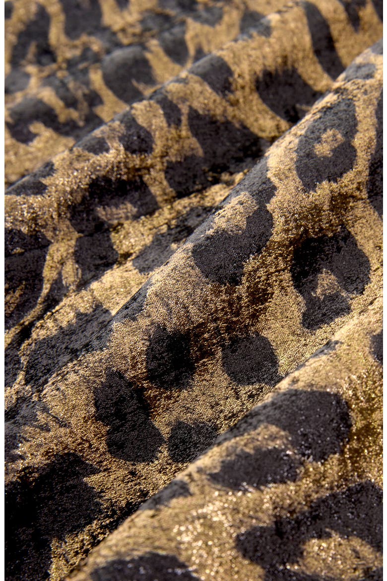 Metallic Animal Print Long Sleeve Maxi Dress, Alternate, color, YELLOW