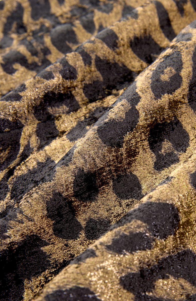 NEXT Metallic Animal Print Long Sleeve Maxi Dress, Alternate, color, Yellow