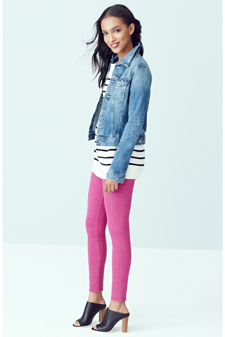 'Krista' Super Skinny Jeans, Alternate, color, BRIGHT HYDRANGEA