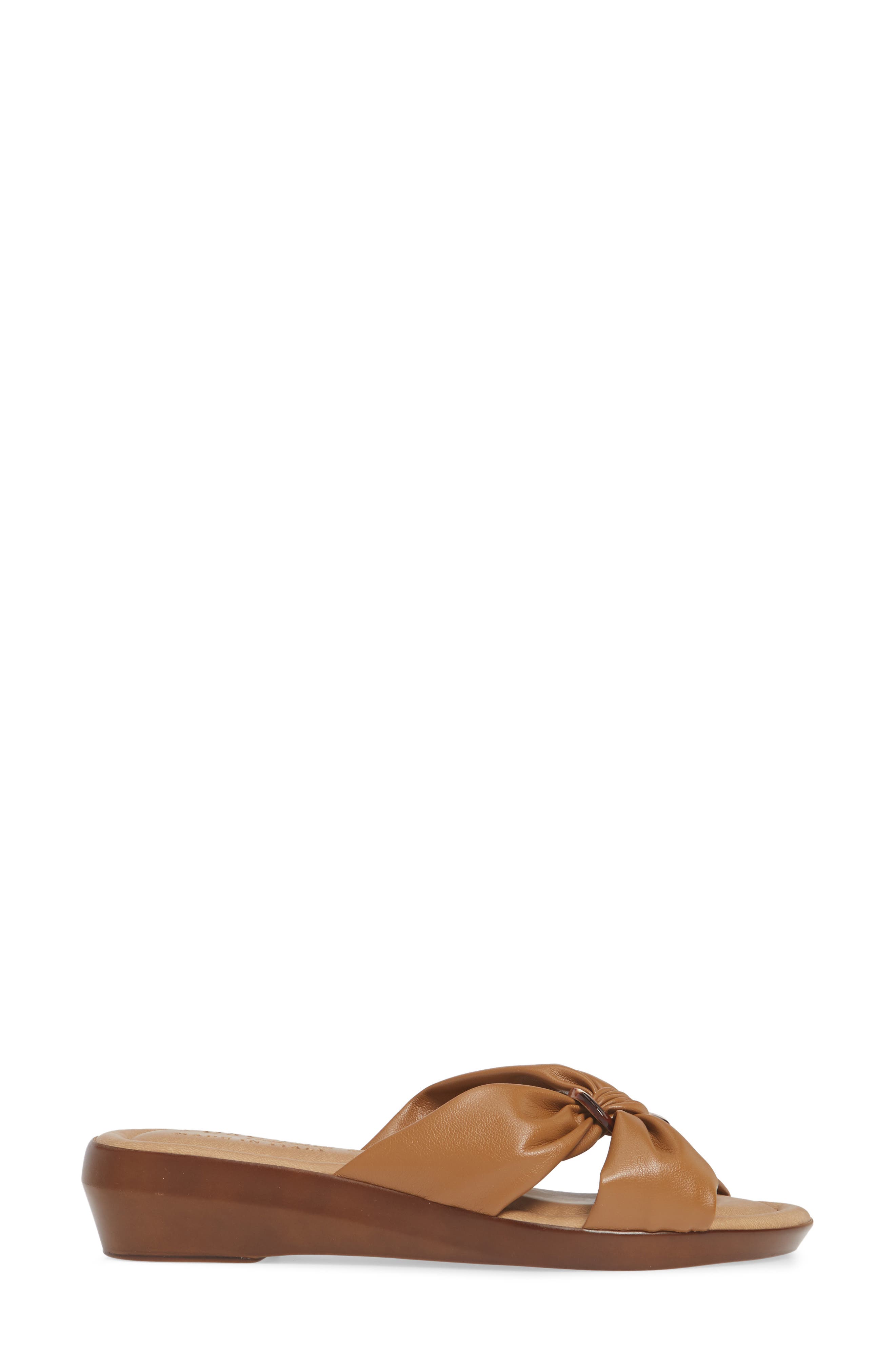 Cella Wedge Slide Sandal, Alternate, color, TAN FAUX LEATHER