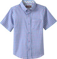 Johnston & Murphy Kids' Watermelon Print Short Sleeve Button-Up Shirt